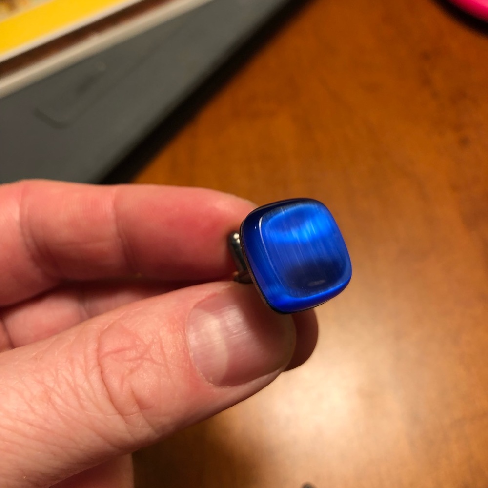 Bright Blue Cufflinks - Picture 2 of 5